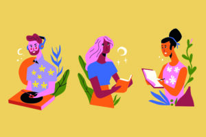 Modern people doing cultural activities