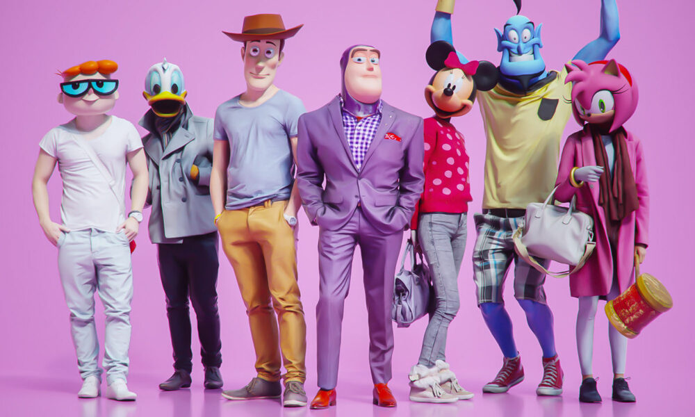Artista imagina personagens de animações com corpos humanos