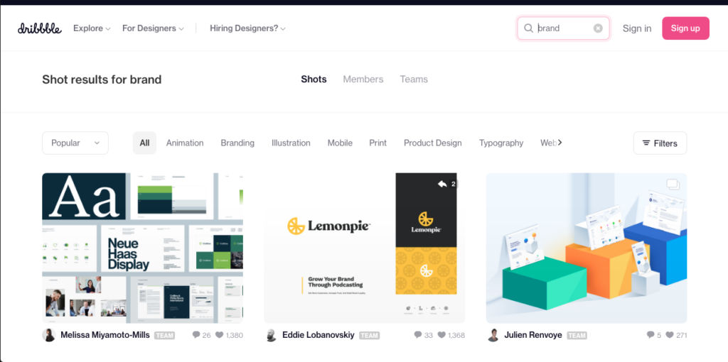 4 sites pesquisa visual - dribble