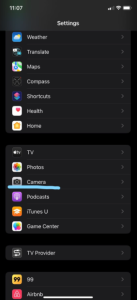 configurar camera iphone
