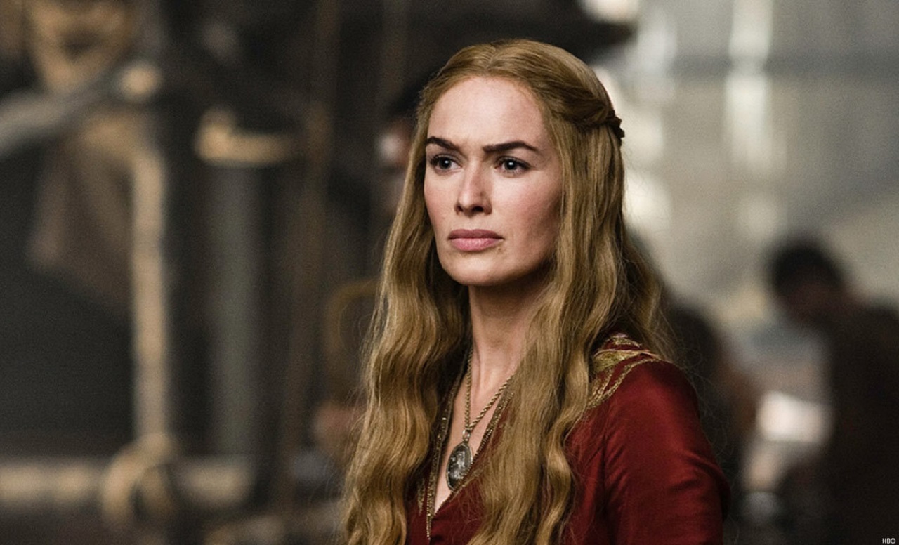Cersei Lannister de vestido vermelho em Game Of Thrones