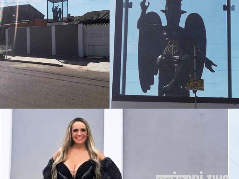 Estátua de Belzebu viraliza nas redes e vira ponto turístico