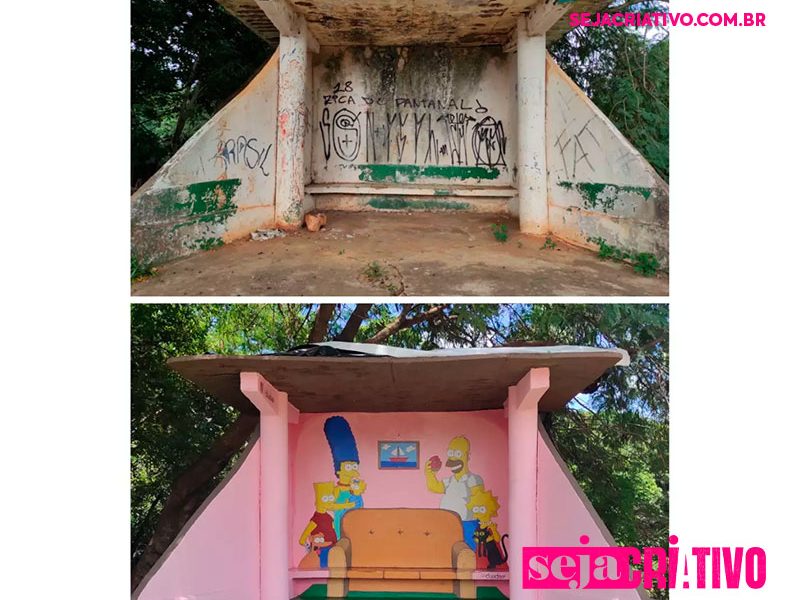 Incrível! Veja como um ponto de ônibus abandonado se transformou em uma obra de arte