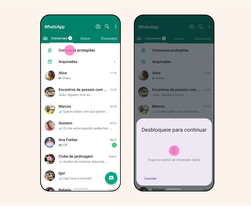 WhatsApp ganha recurso para proteger conversas específicas — Foto: Divulgação/WhatsApp