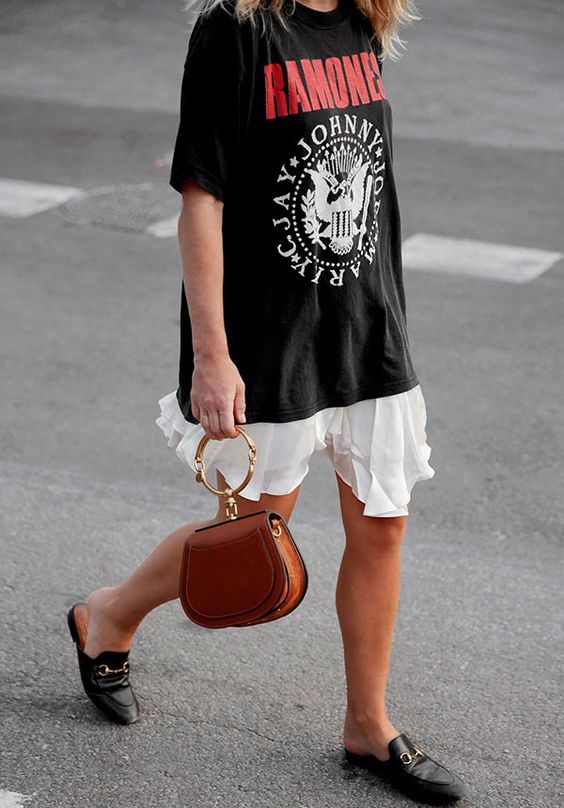 saia midi camiseta moda verão 2024