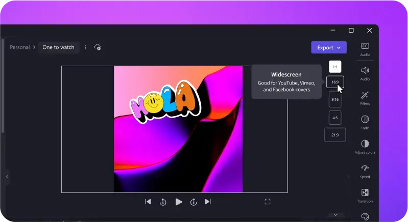 editor de vídeos ClipChamp
