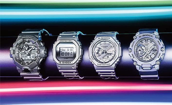 G-Shock inova design de relógios com estética retro e futurista, além de tons metálicos (trend da moda)